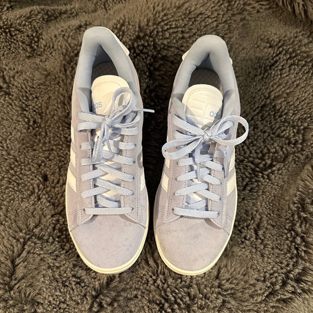 Adidas Blue Suede Grand Court Sneakers